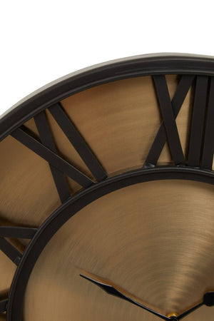 Mateo 51cm Dia Black and Antique Gold Large Wall Clock - Canwell Interiors Limited - Xshowhome
