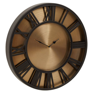 Mateo 51cm Dia Black and Antique Gold Large Wall Clock - Canwell Interiors Limited - Xshowhome