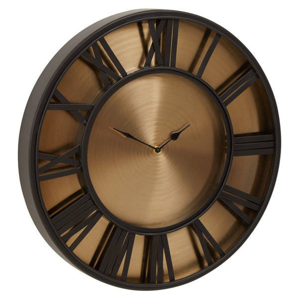 Mateo 51cm Dia Black and Antique Gold Large Wall Clock - Canwell Interiors Limited - Xshowhome