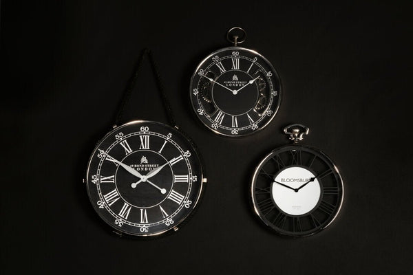 Mateo Nickel Finish Pocket Style Wall Clock - Canwell Interiors Limited - Xshowhome