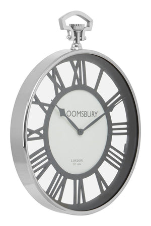 Mateo Nickel Finish Pocket Style Wall Clock - Canwell Interiors Limited - Xshowhome