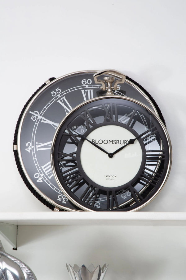 Mateo Nickel Finish Pocket Style Wall Clock - XShowhome Limited - Xshowhome