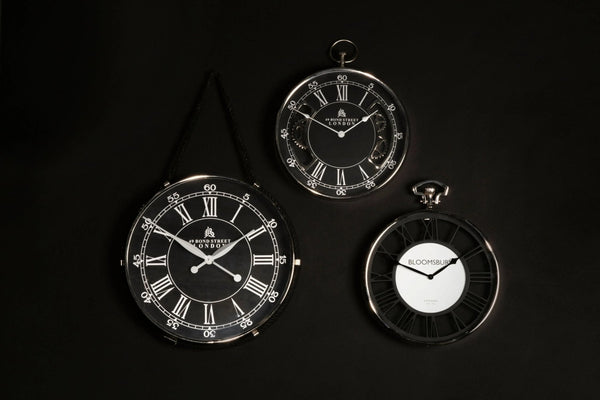 Mateo Nickel Finish Pocket Style Wall Clock - XShowhome Limited - Xshowhome