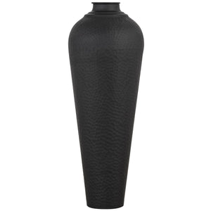 Matt Black Medium Hammered Vase with Lid - Canwell Interiors Limited - Hills