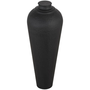 Matt Black Medium Hammered Vase with Lid - Canwell Interiors Limited - Hills