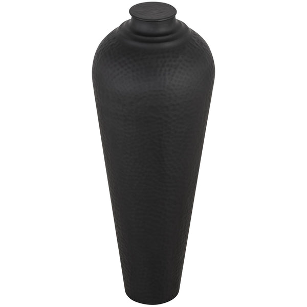 Matt Black Medium Hammered Vase with Lid - Canwell Interiors Limited - Hills