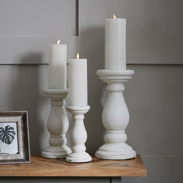 Matt White Ceramic Candle Holder - Canwell Interiors Limited - Hills