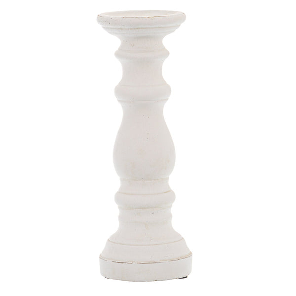 Matt White Small Ceramic Column Candle Holder - Canwell Interiors Limited - Hills