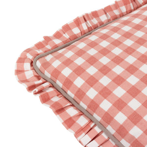 Maude Gingham 45x45 Feather Filled Cushion Rose - Canwell Interiors Limited - Riva