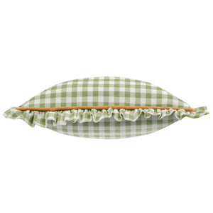 Maude Gingham 45x45 Feather Filled Cushion Sage - Canwell Interiors Limited - Riva