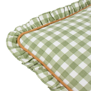 Maude Gingham 45x45 Feather Filled Cushion Sage - Canwell Interiors Limited - Riva