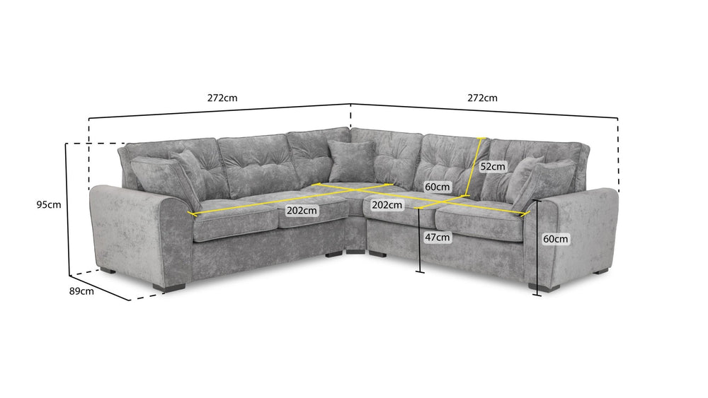 Maxwell Sofa Grey Large Corner - XShowhome Limited - Xshowhome
