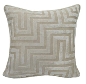 Maze Cut Velvet Pm Ivory 43x43 - Canwell Interiors Limited - Malini