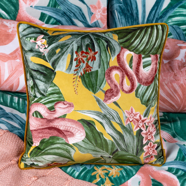 Medinilla 43x43 Feather Filled Cushion Mustard - Canwell Interiors Limited - Riva