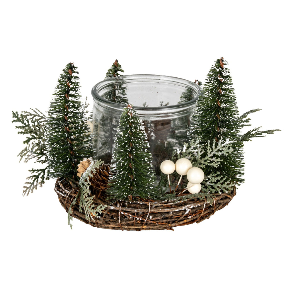 Medium Brush Tree Candle Wreath With Berries And Pinecones - Canwell Interiors Limited - Hills