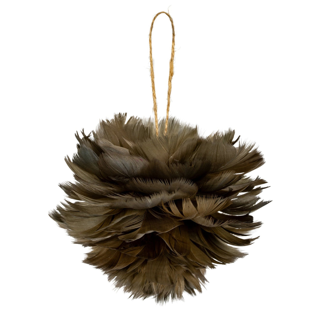 Medium Fawn Feather Ball Decoration - Canwell Interiors Limited - Hills