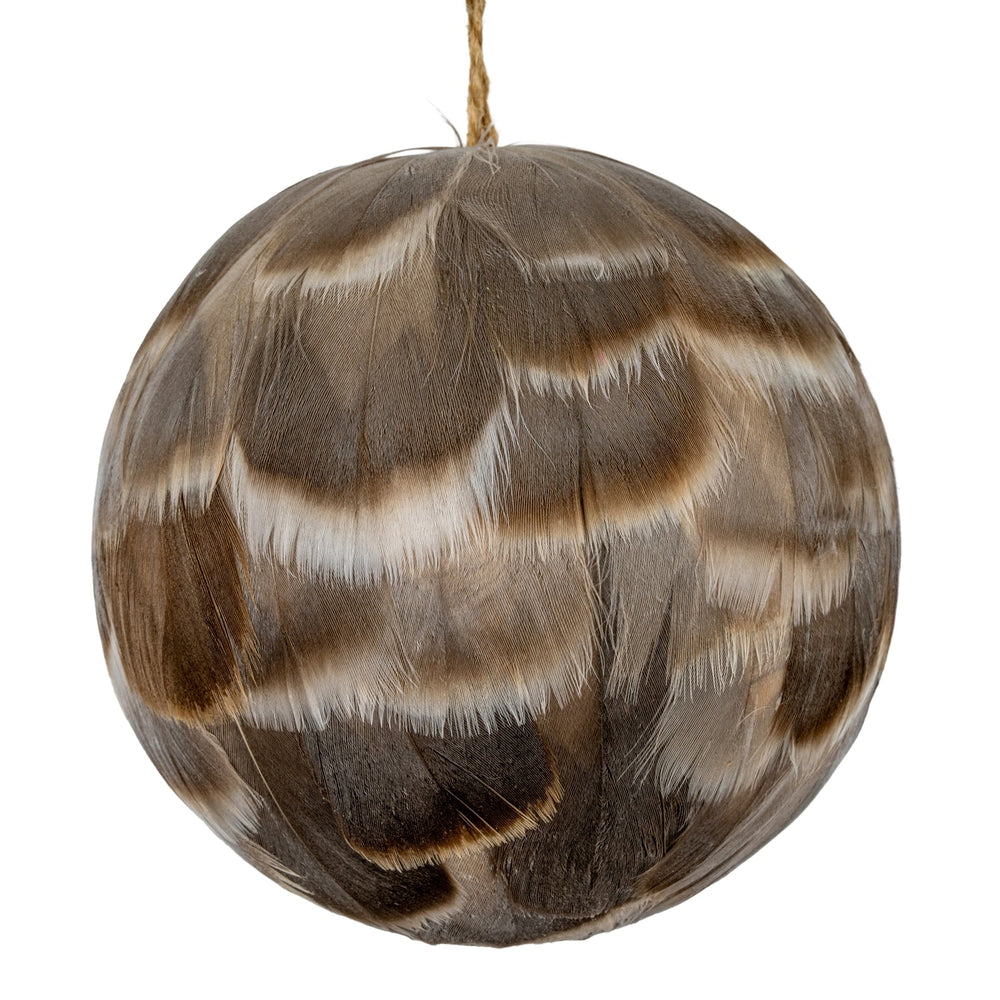 Medium Fawn Feathered Bauble - Canwell Interiors Limited - Hills