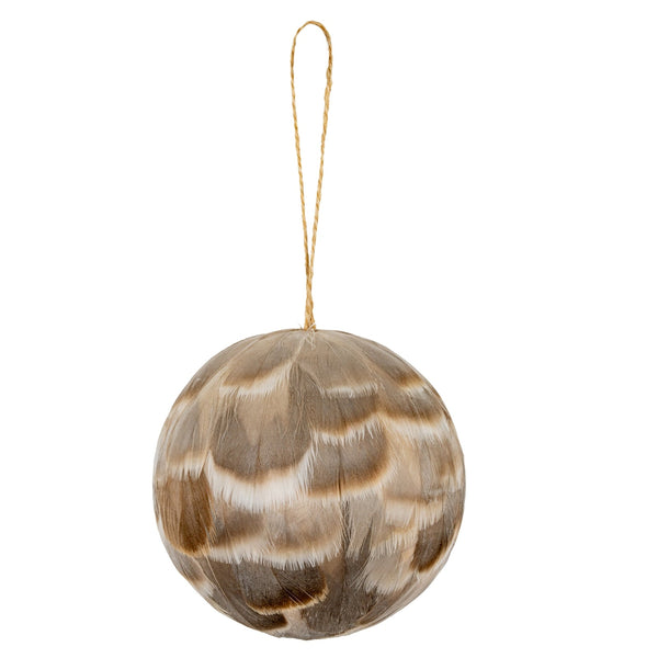 Medium Fawn Feathered Bauble - Canwell Interiors Limited - Hills