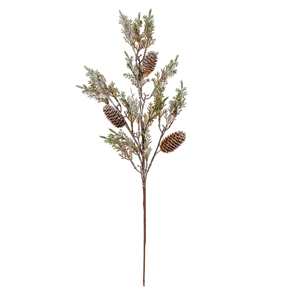 Medium Frosted Cypress Fir Branch Spray With Pinecones - Canwell Interiors Limited - Hills