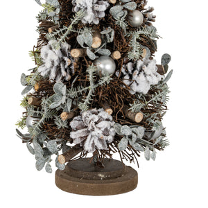Medium Frosted Forest Tree With Pinecones And Pearls - Canwell Interiors Limited - Hills