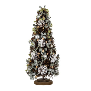 Medium Frosted Forest Tree With Pinecones And Pearls - Canwell Interiors Limited - Hills