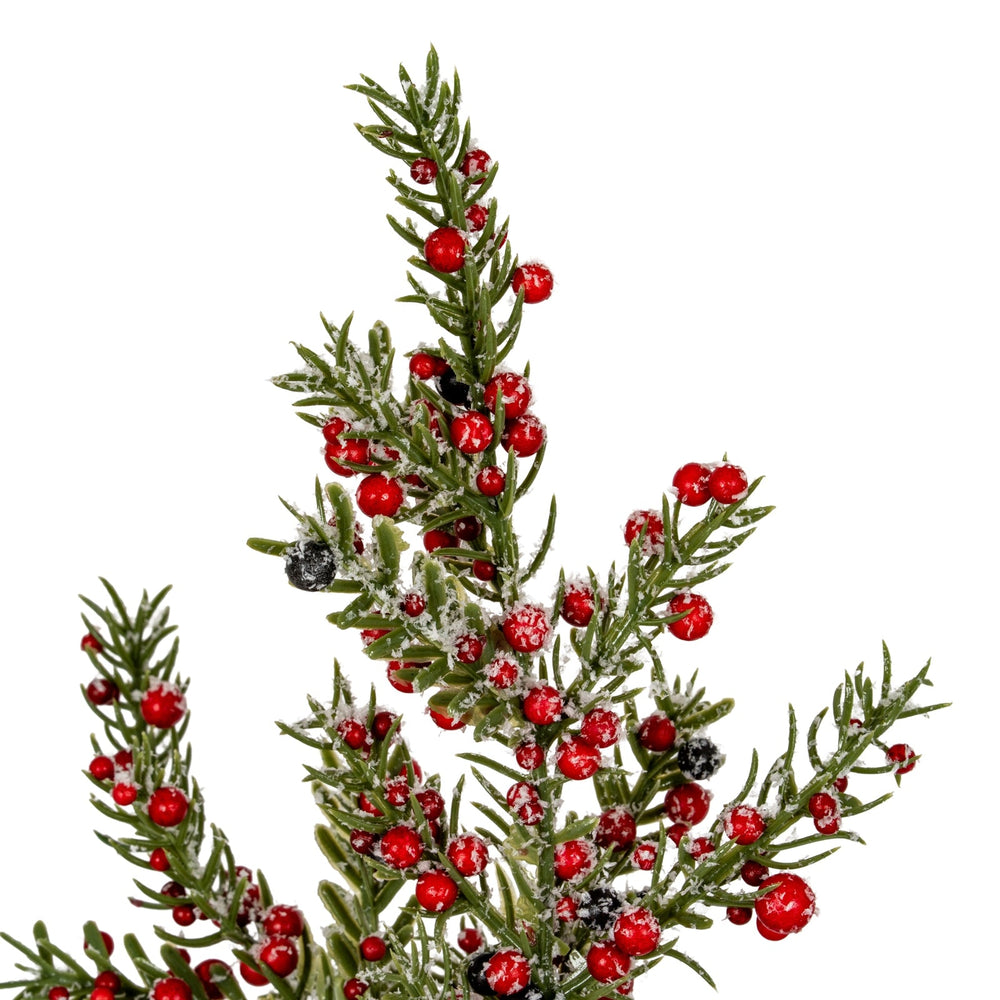 Medium Frosted Winter Berry Tree On Wooden Block - Canwell Interiors Limited - Hills