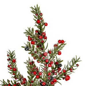 Medium Frosted Winter Berry Tree On Wooden Block - Canwell Interiors Limited - Hills