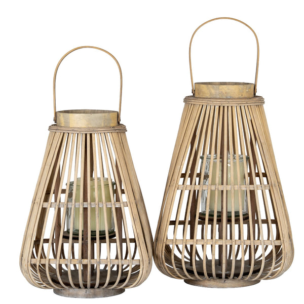 Medium Peardrop Wicker Lantern with Glass Holder - Canwell Interiors Limited - Hills