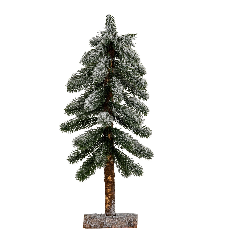 Medium Snowy Pine Tree On Wooden Stand - Canwell Interiors Limited - Hills