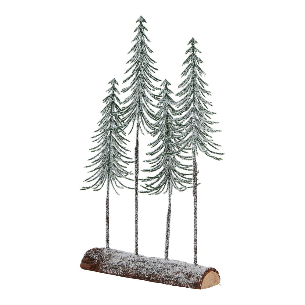 Medium Snowy Spindle Tree Quad in Wood Log - XShowhome Limited - Hills