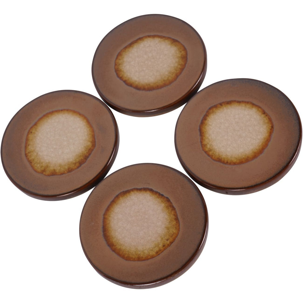 Medway Reactive Glaze Ochre Coaster Set of 4 - XShowhome Limited - Libra