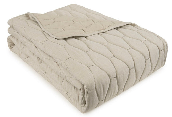 Melange Linen Look Quilt – Natural 200x230 - Canwell Interiors Limited - Malini