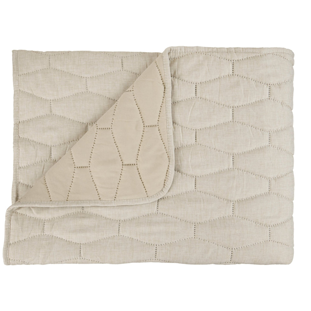 Melange Linen Look Quilt – Natural 240x260 - Canwell Interiors Limited - Malini