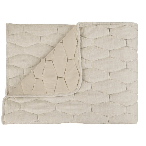 Melange Linen Look Quilt – Natural 240x260 - Canwell Interiors Limited - Malini