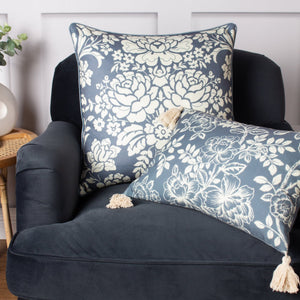 Melrose 50x50 Feather Filled Cushion Slate Blue - Canwell Interiors Limited - Riva