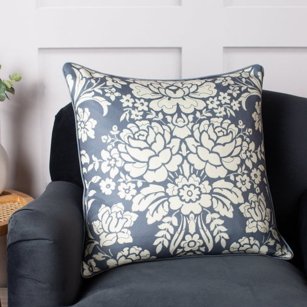 Melrose 50x50 Feather Filled Cushion Slate Blue - Canwell Interiors Limited - Riva