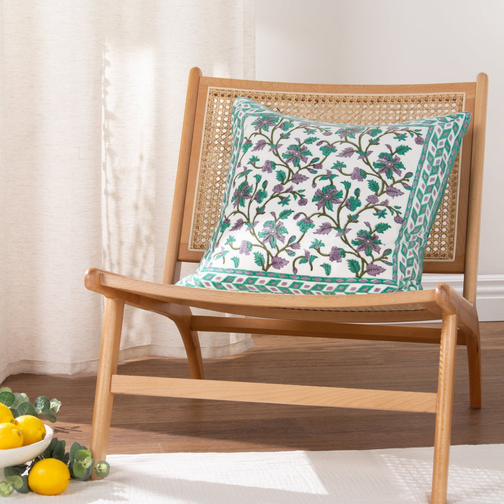 Mentera 50x50 Feather Filled Cushion Oasis Green/lilac - Canwell Interiors Limited - Riva