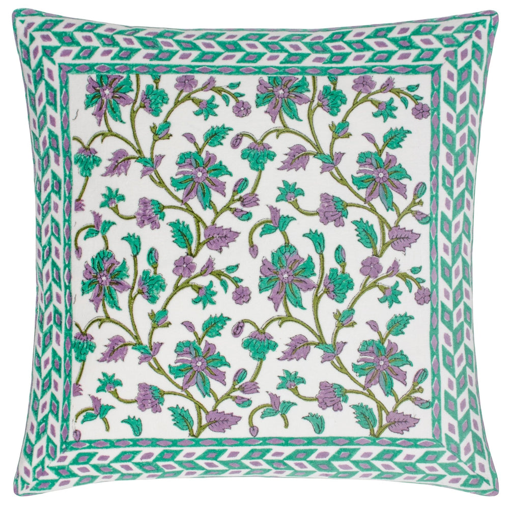 Mentera 50x50 Feather Filled Cushion Oasis Green/lilac - Canwell Interiors Limited - Riva
