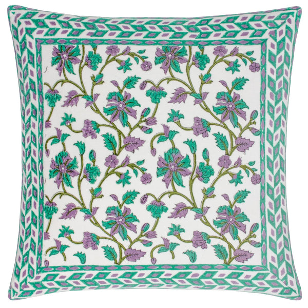 Mentera 50x50 Feather Filled Cushion Oasis Green/lilac - Canwell Interiors Limited - Riva