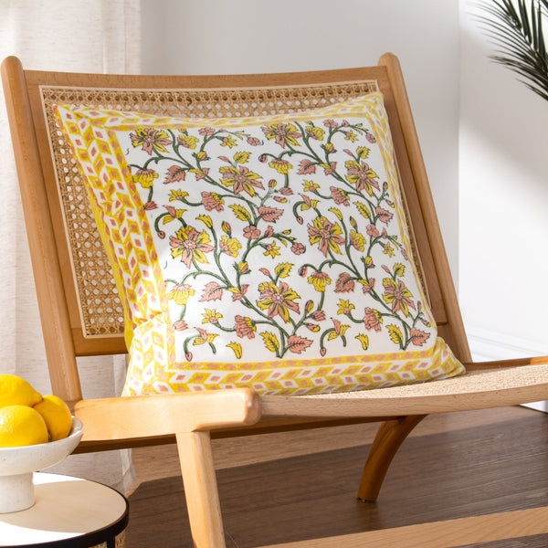 Mentera 50x50 Feather Filled Cushion Yellow/peach Crush - Canwell Interiors Limited - Riva