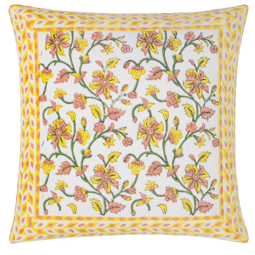 Mentera 50x50 Feather Filled Cushion Yellow/peach Crush - Canwell Interiors Limited - Riva