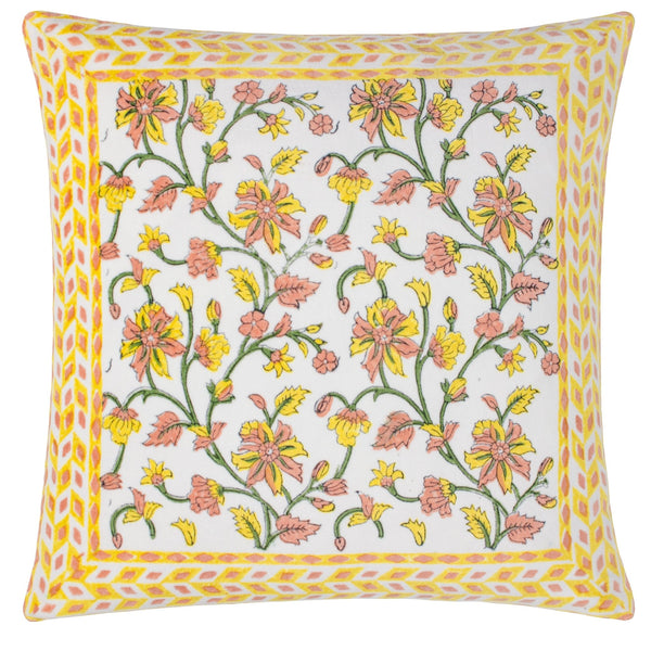 Mentera 50x50 Feather Filled Cushion Yellow/peach Crush - Canwell Interiors Limited - Riva