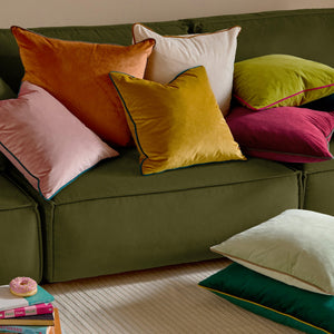 Meridian 55x55 Feather Filled Cushion Ecru/ginger - Canwell Interiors Limited - Riva