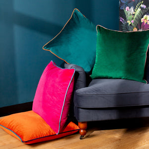 Meridian 55x55 Feather Filled Cushion Emerald/blush - Canwell Interiors Limited - Riva