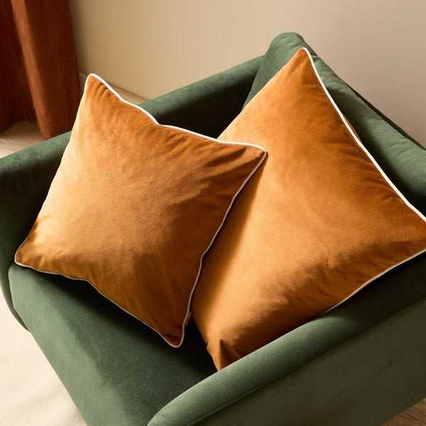 Meridian 55x55 Feather Filled Cushion Ginger & Ecru - Canwell Interiors Limited - Riva