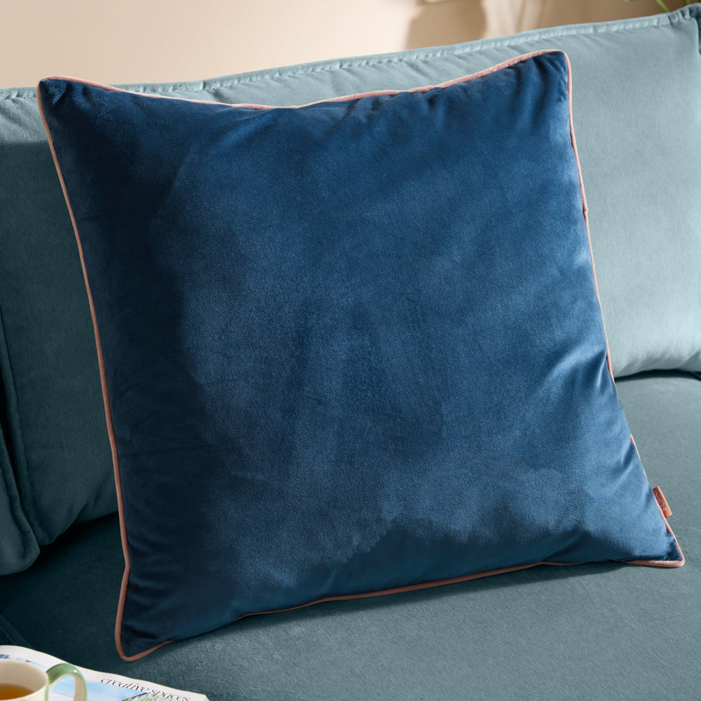 Meridian 55x55 Feather Filled Cushion Petrol/blush - Canwell Interiors Limited - Riva