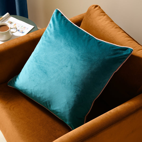 Meridian 55x55 Feather Filled Cushion Teal/Blush - XShowhome Limited - Riva