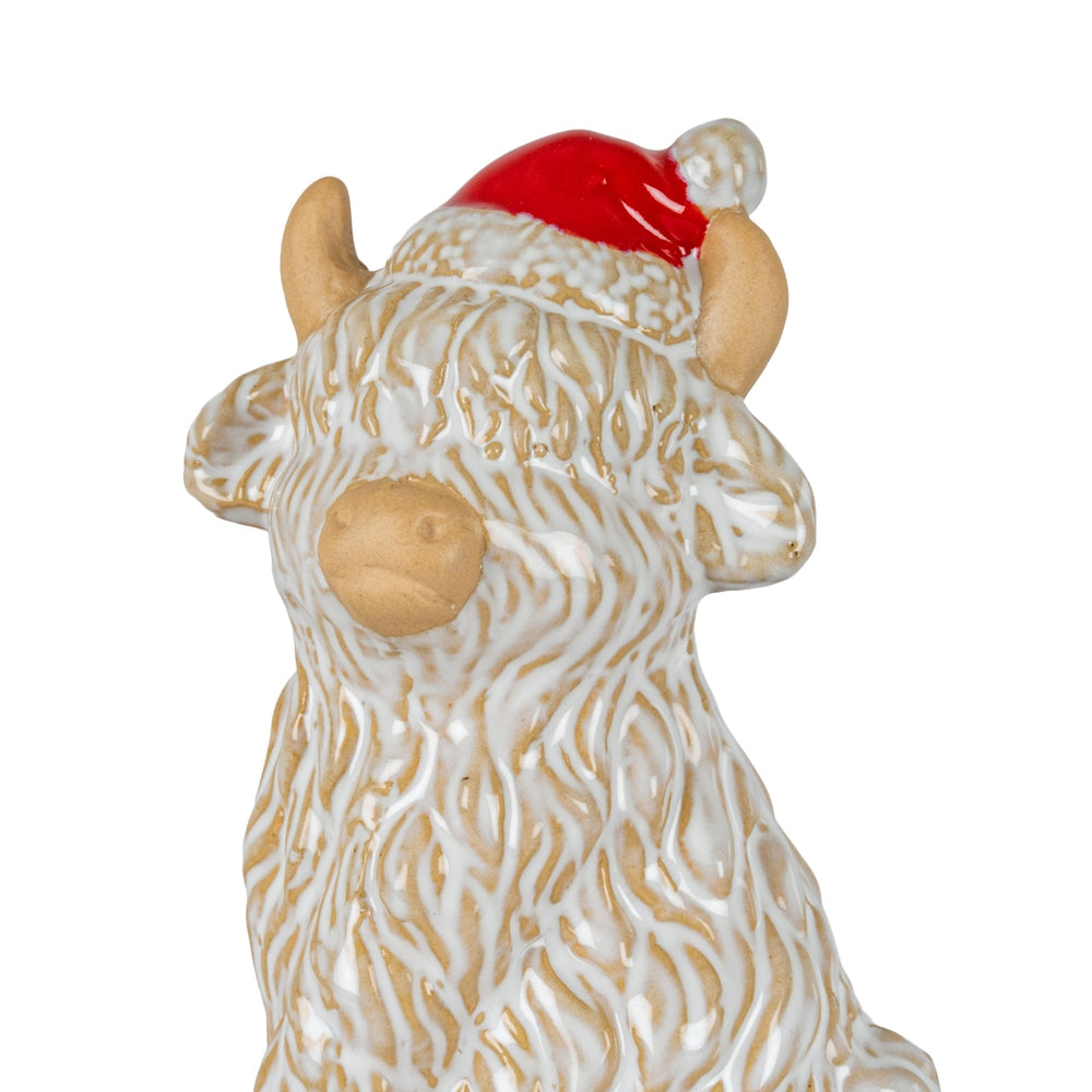 Merry Moo Ceramic Cow Ornament Gazing Left - Canwell Interiors Limited - Hills