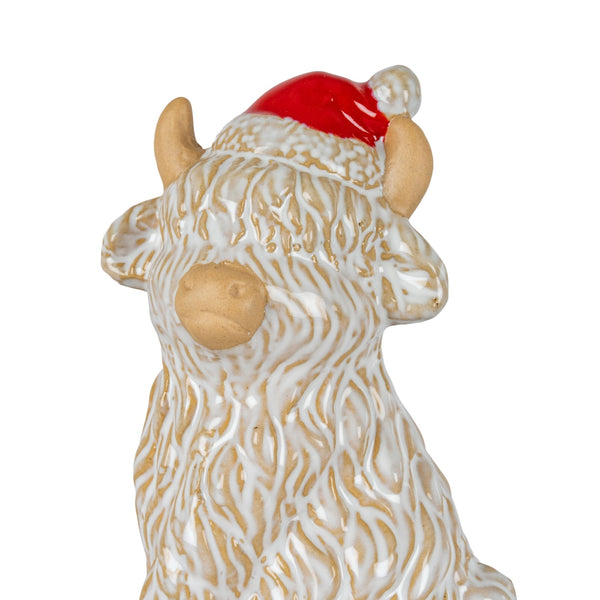 Merry Moo Ceramic Cow Ornament Gazing Left - Canwell Interiors Limited - Hills