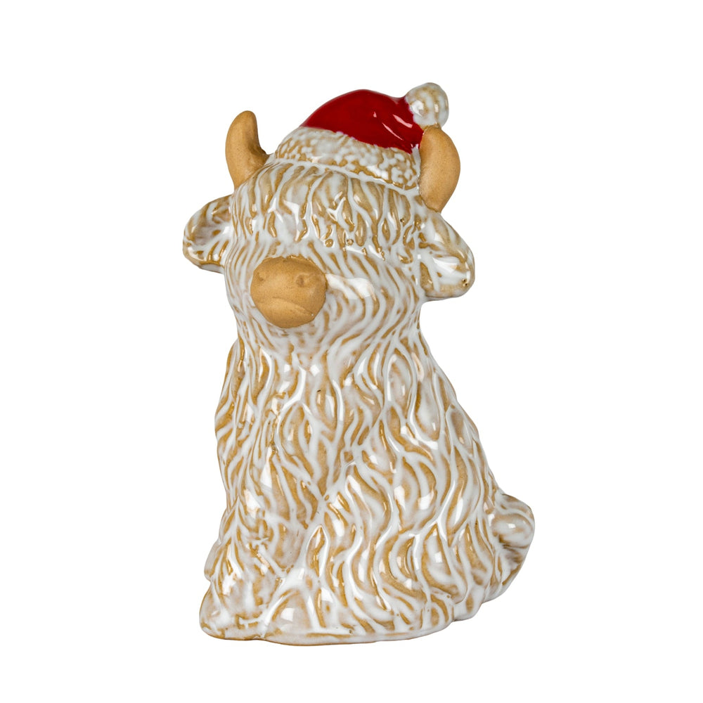 Merry Moo Ceramic Cow Ornament Gazing Left - Canwell Interiors Limited - Hills